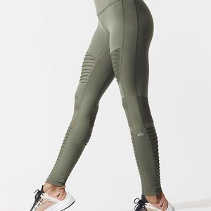 Alo Yoga Green Moto Legging